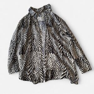 Zebra Print Sheer Blouse Size US 8
